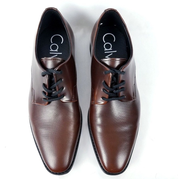 Calvin Klein Mens Oxfords Shoes 9 M Brown Leather - Picture 4 of 8